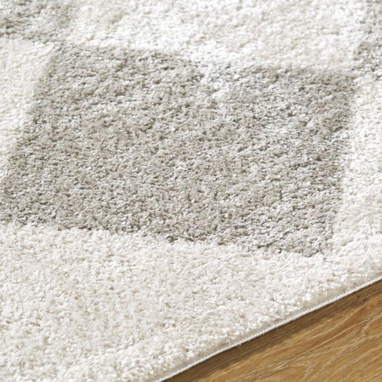 Fossay Rug - Machine Washable Modern Shaggy - FSG2327 - Medium Ivory & Grey - Sizes Available