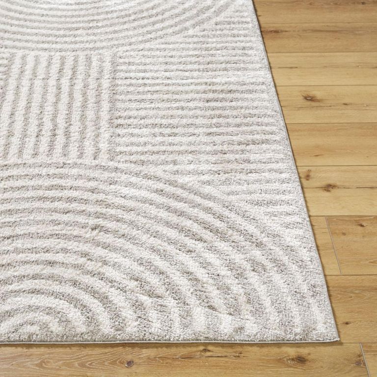 Fossay Rug - Machine Washable Modern Shaggy - FSG2335 - Medium Ivory & Grey - Sizes Available