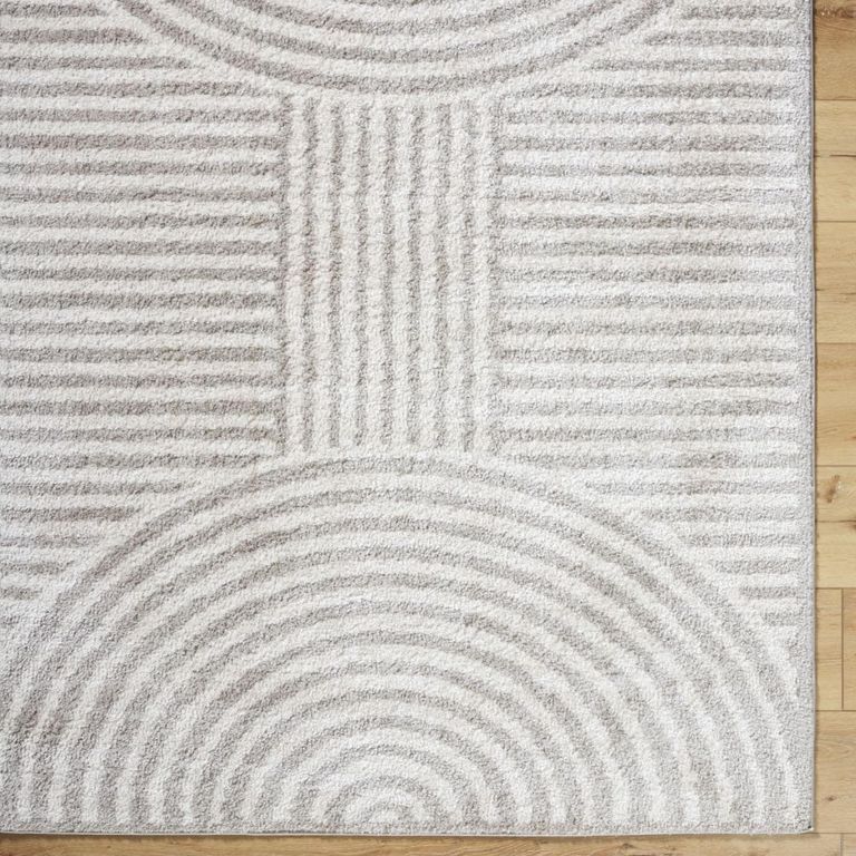 Fossay Rug - Machine Washable Modern Shaggy - FSG2335 - Medium Ivory & Grey - Sizes Available