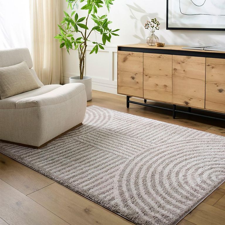 Fossay Rug - Machine Washable Modern Shaggy - FSG2335 - Medium Ivory & Grey - Sizes Available