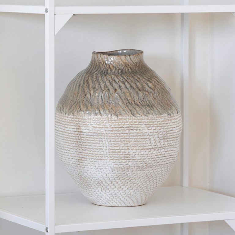 Ceramic Vase - Green and White