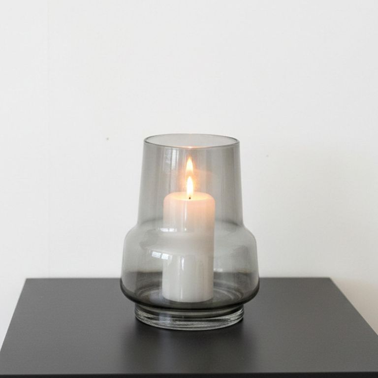 Round Vase - Smoked Grey Glass