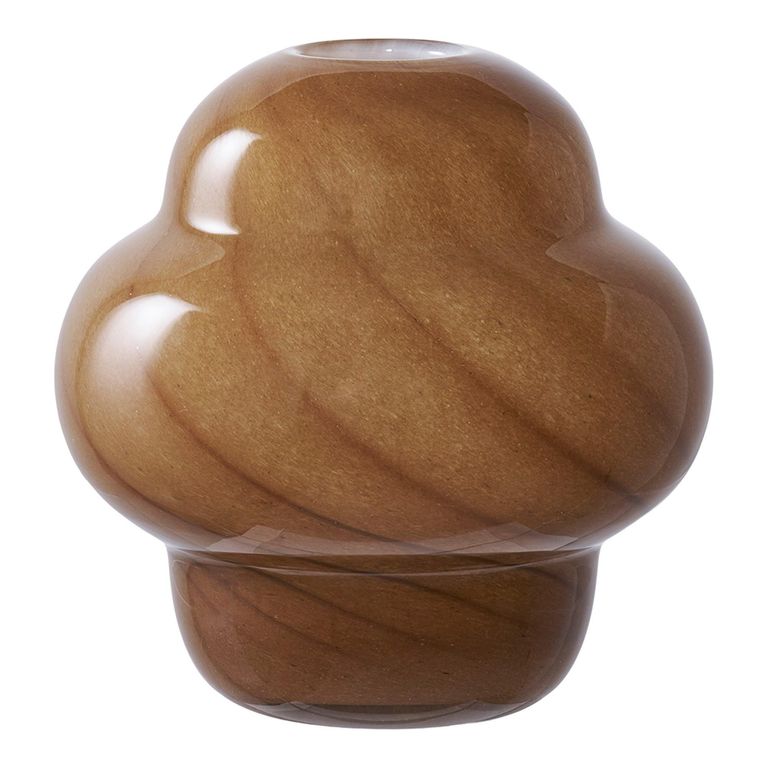 Glass Vase - Brown - 16.5cm x 17cm