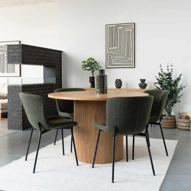 Ceramic Vase - Green with Brown Strips