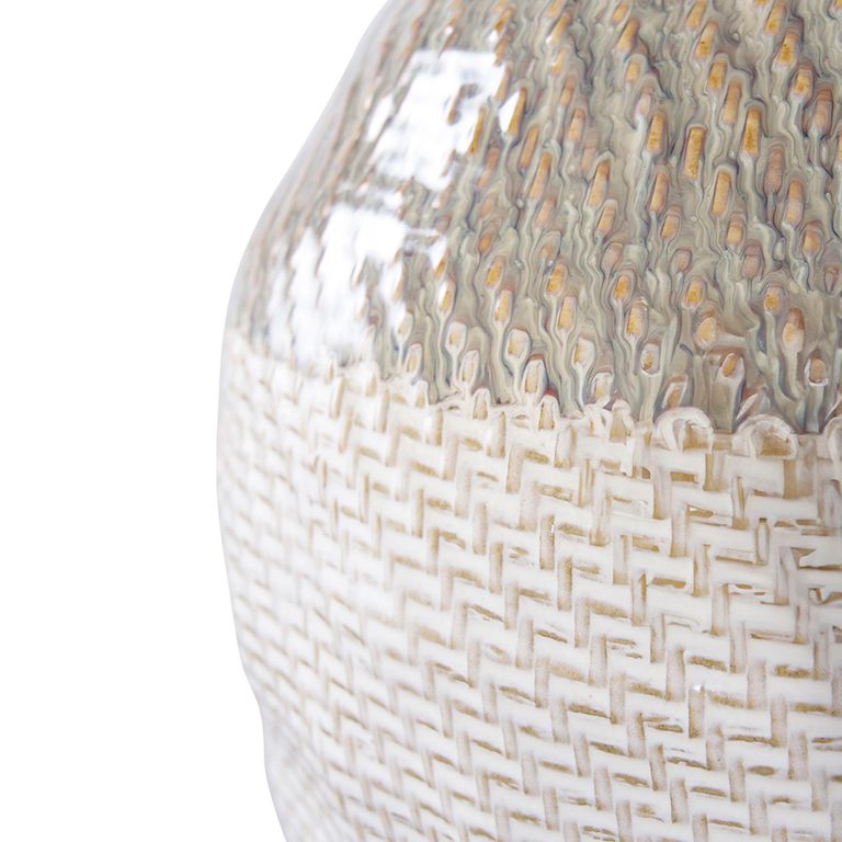 Ceramic Vase - Green and White