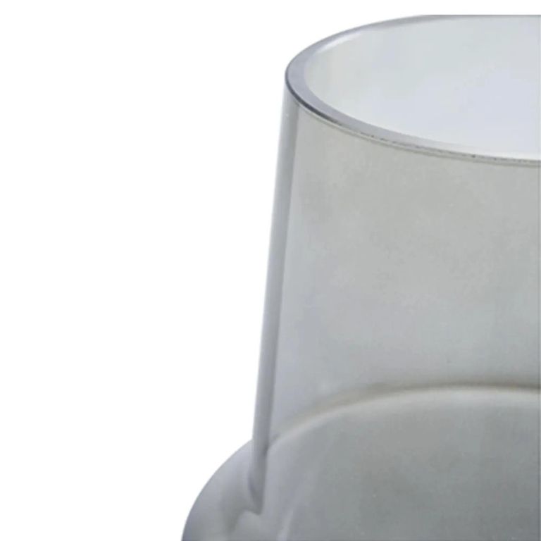 Round Vase - Smoked Grey Glass