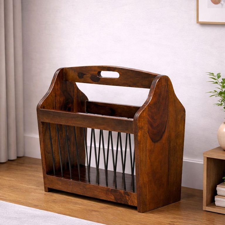 Cube Sheesham Magazine Rack