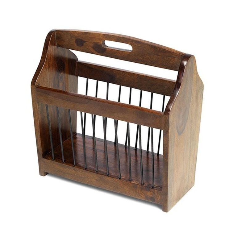 Cube Sheesham Magazine Rack