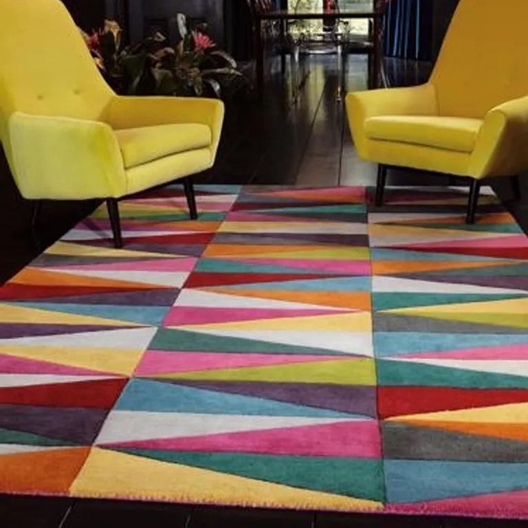 Clearance - Contemporary Design Funk Rug - 140cm x 200cm - Triangles 08 - Multi Colour - FSS16475