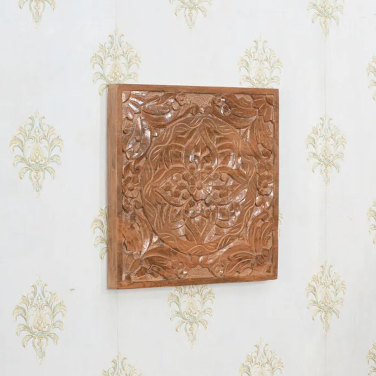 Artwork Carved Wall Art - Square - Mango Wood