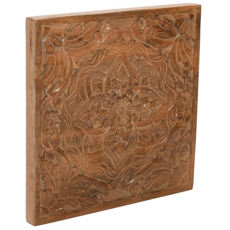 Artwork Carved Wall Art - Square - Mango Wood