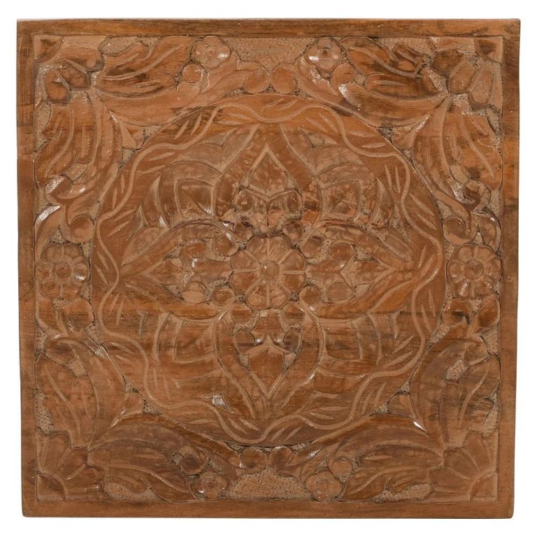 Artwork Carved Wall Art - Square - Mango Wood