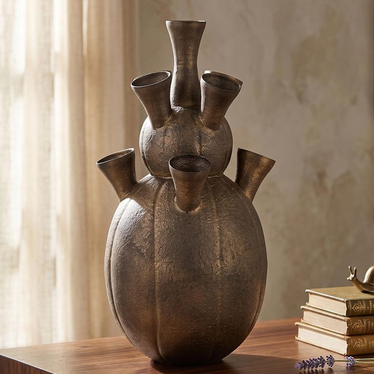 Maleen Vase - Antique Brass - Metal