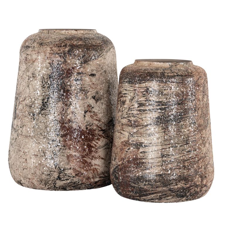Dena Vase - Beige - Small - Metal