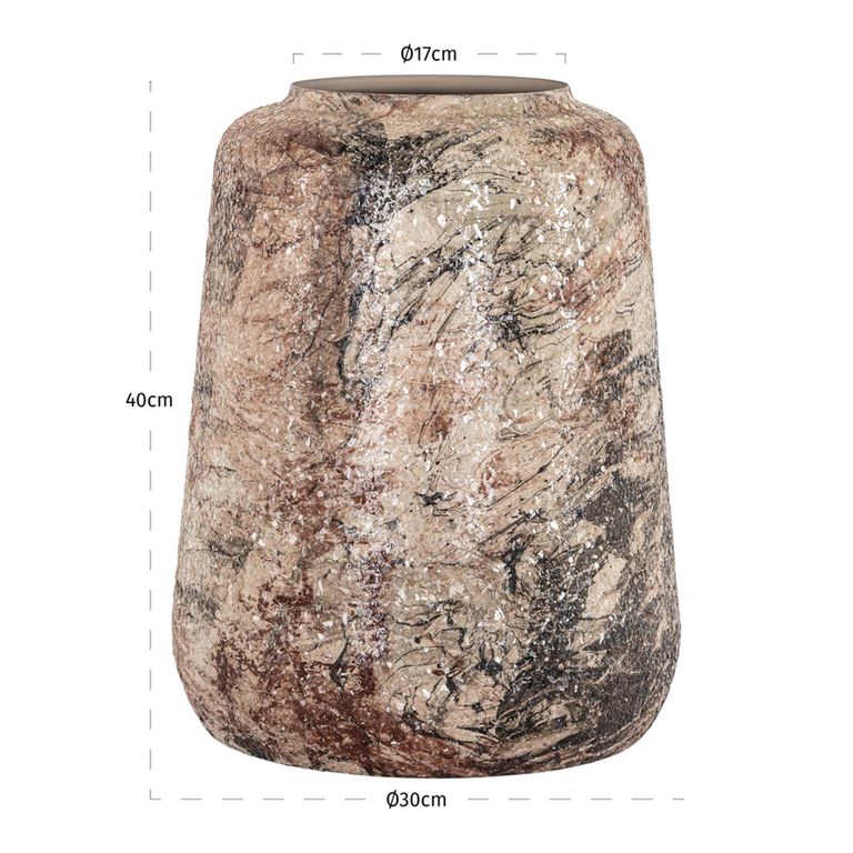 Dena Vase - Beige - Small - Metal