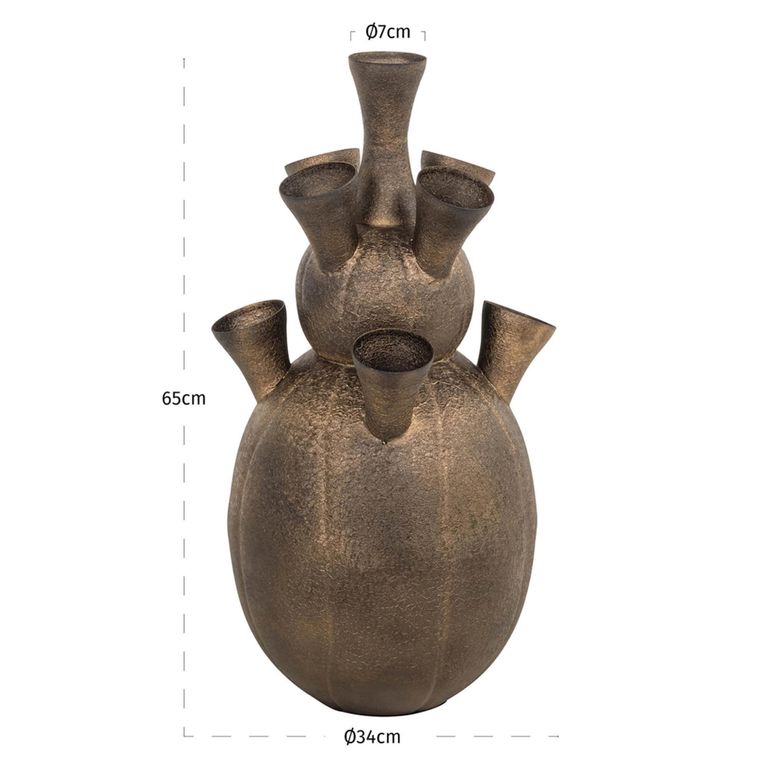 Maleen Vase - Antique Brass - Metal