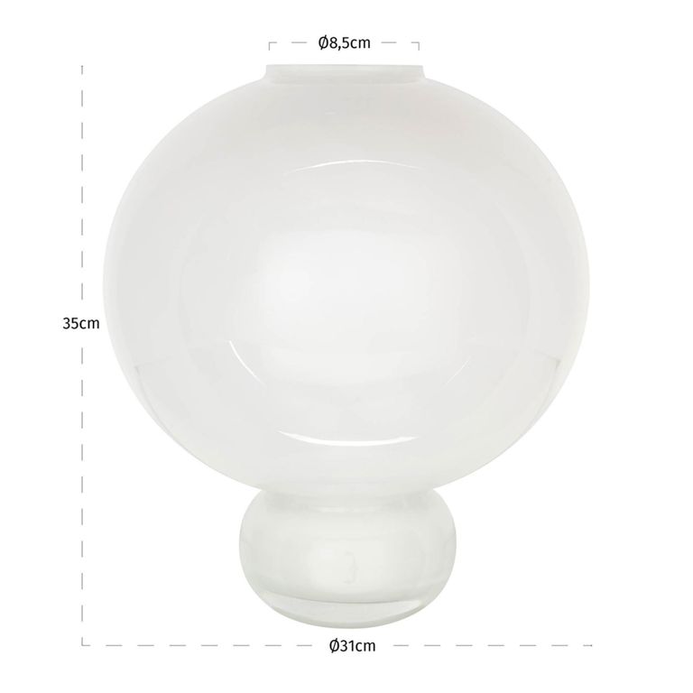 Mireva Vase - Round - White - Glass