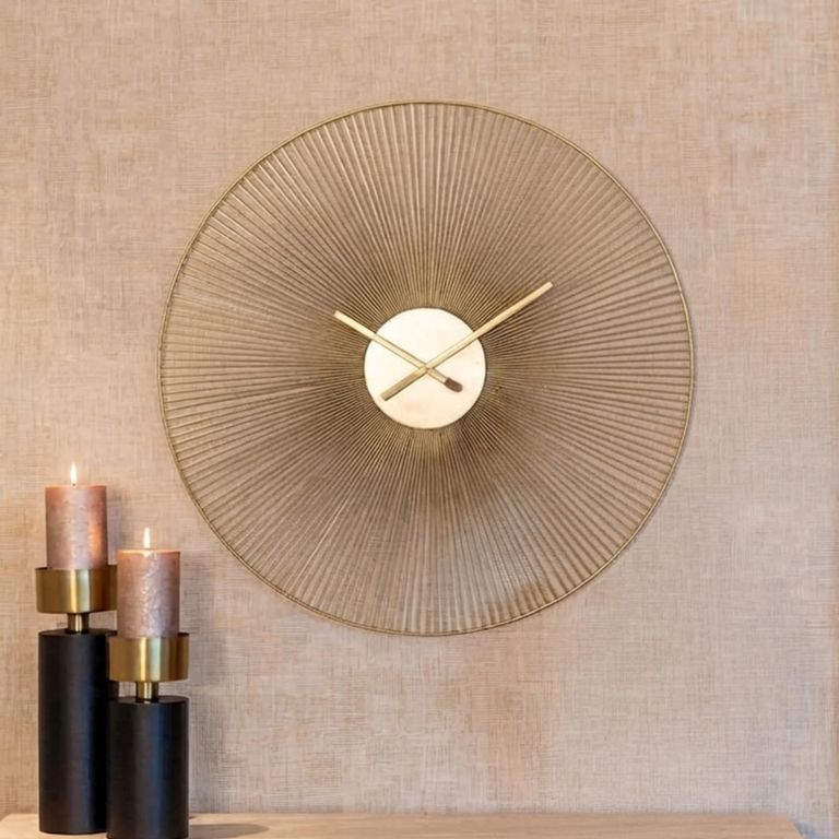 Audrey Wall Clock - Round - Gold - Metal