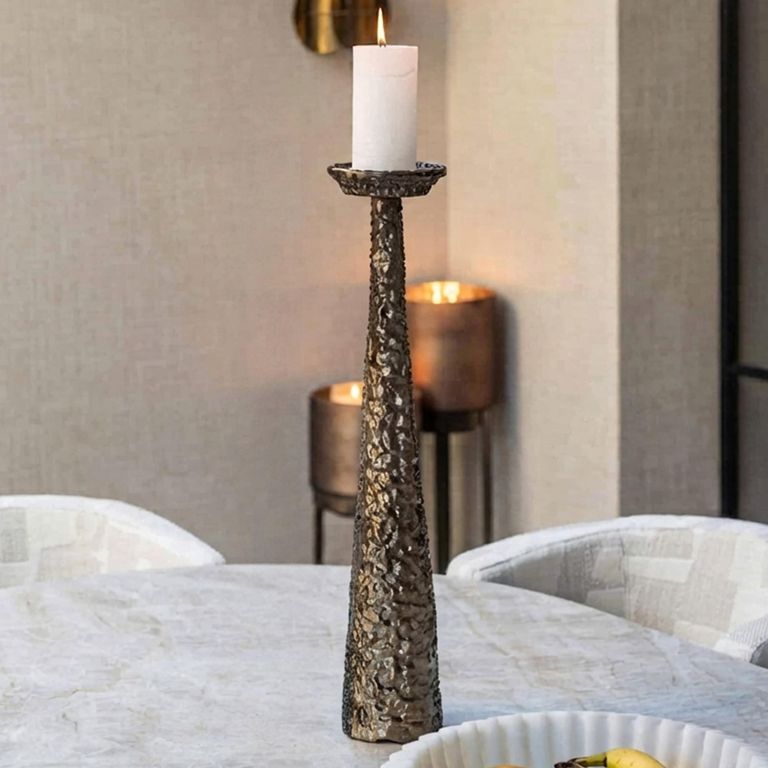 Moan Candle Holder - Cone Base - Brushed Gold - Aluminium