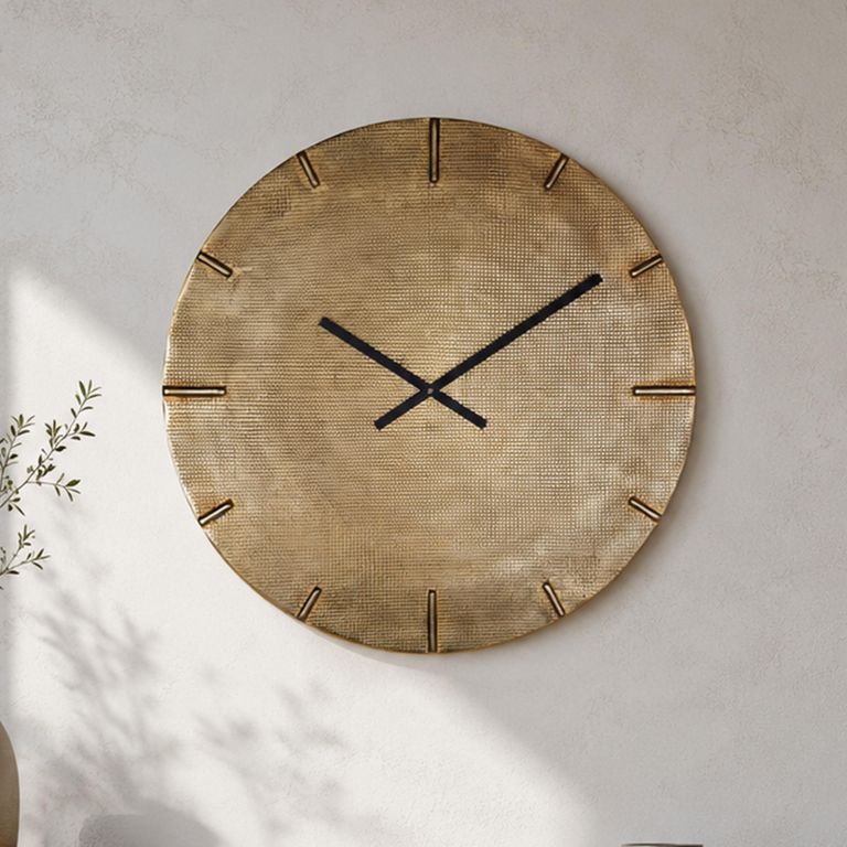 Zane Wall Clock - Round - Gold - Aluminium
