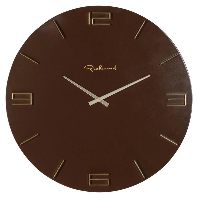 Byram Wall Clock - Round - Chestnut - Metal