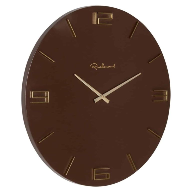 Byram Wall Clock - Round - Chestnut - Metal