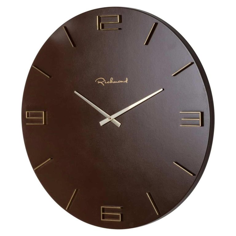 Byram Wall Clock - Round - Chestnut - Metal