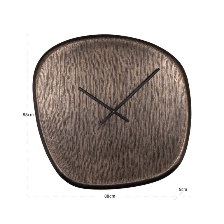 Nuvani Wall Clock - Abstract - Bronze - Metal