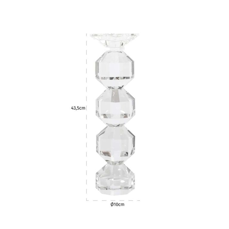 Safia Candle Holder - Large - Clear - Glass