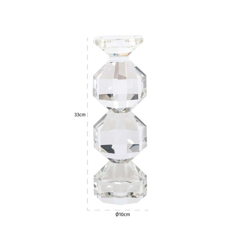 Safia Candle Holder - Small - Clear - Glass