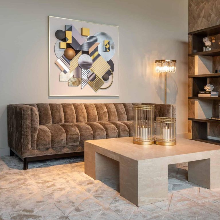 3D Block Wall Art - Square - Black and Gold