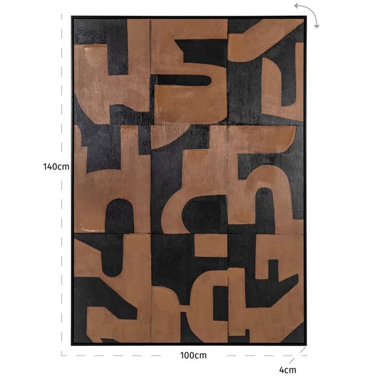 Cascade Wall Art - Brown and Black