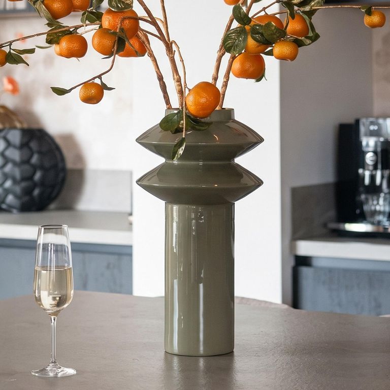 Flora Vase - Olive - Metal