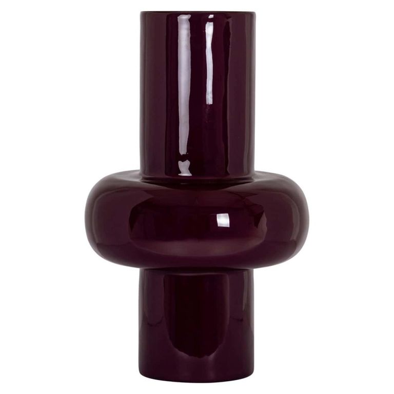 Ashlyn Vase - Burgundy - Large - Metal