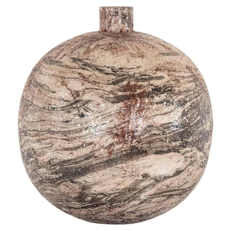 Devana Vase - Round - Beige - Metal