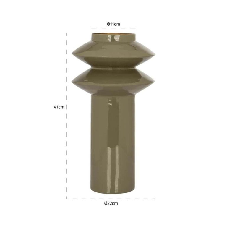 Flora Vase - Olive - Metal