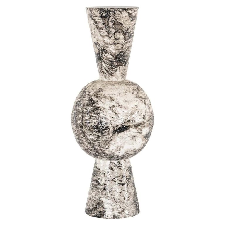 Florry Vase - Black and White - Metal