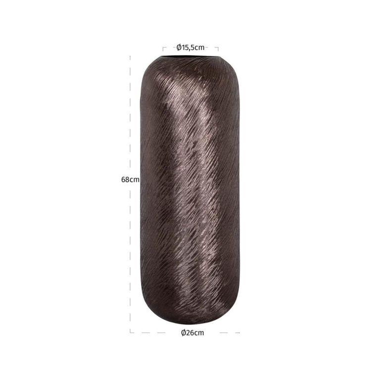 Jilla Vase - Round - Smoke - Large - Aluminium