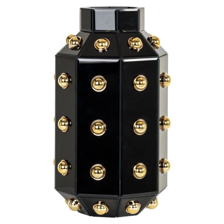 Justa Vase - Black - Glass and Aluminium
