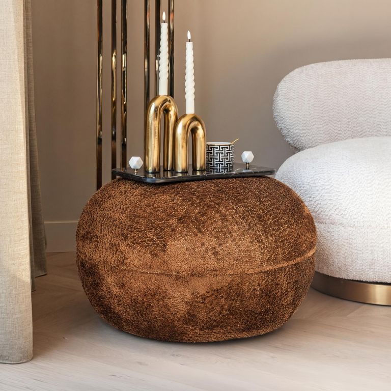 Jace Brown Fabric Pouffe