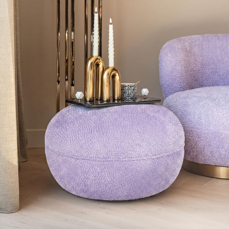 Jace Purple Fabric Pouffe