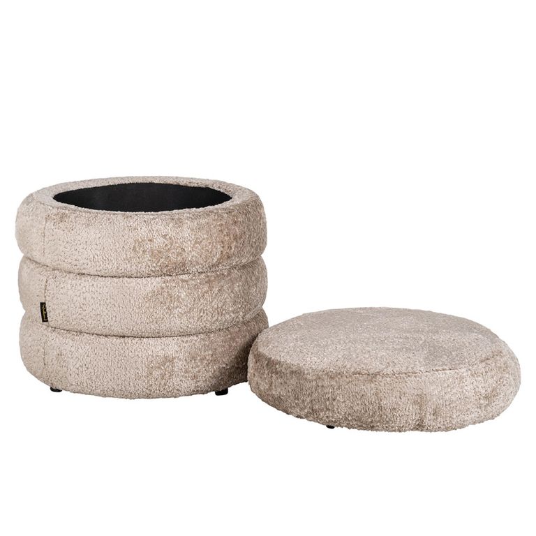 Adele Natural Fabric Pouffe
