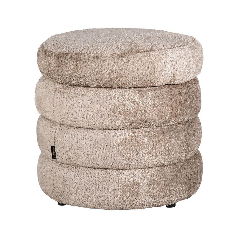 Adele Natural Fabric Pouffe