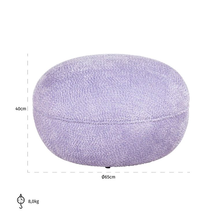 Jace Purple Fabric Pouffe