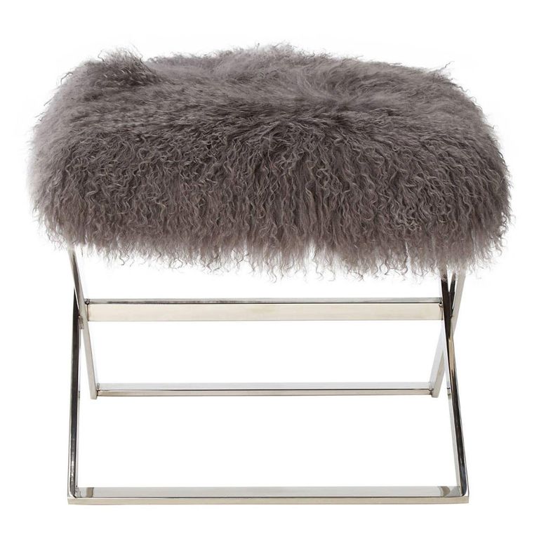 Anafi Stool - Grey Sheepskin