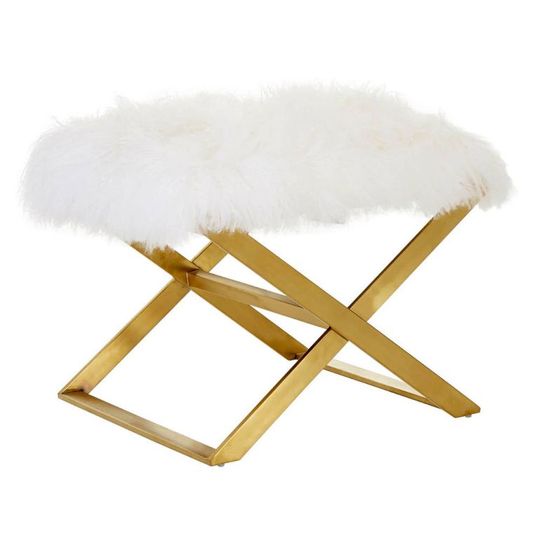 Anafi Stool - White Sheepskin