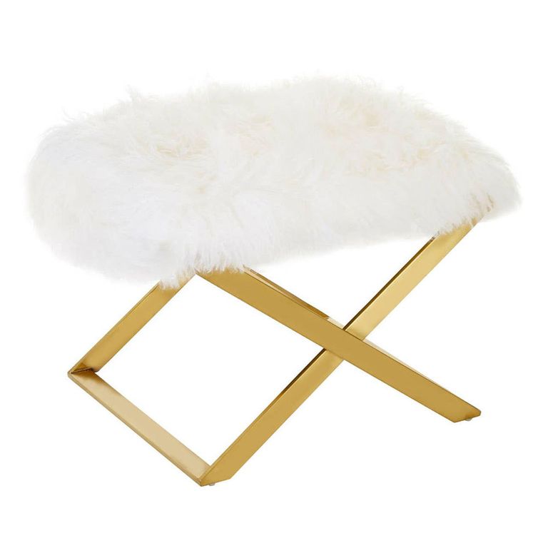 Anafi Stool - White Sheepskin