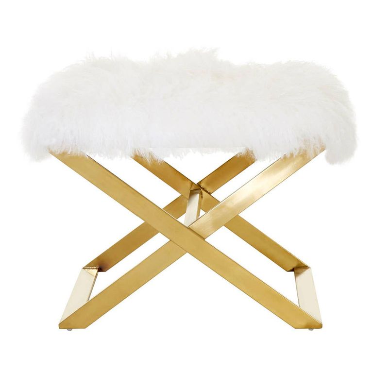 Anafi Stool - White Sheepskin