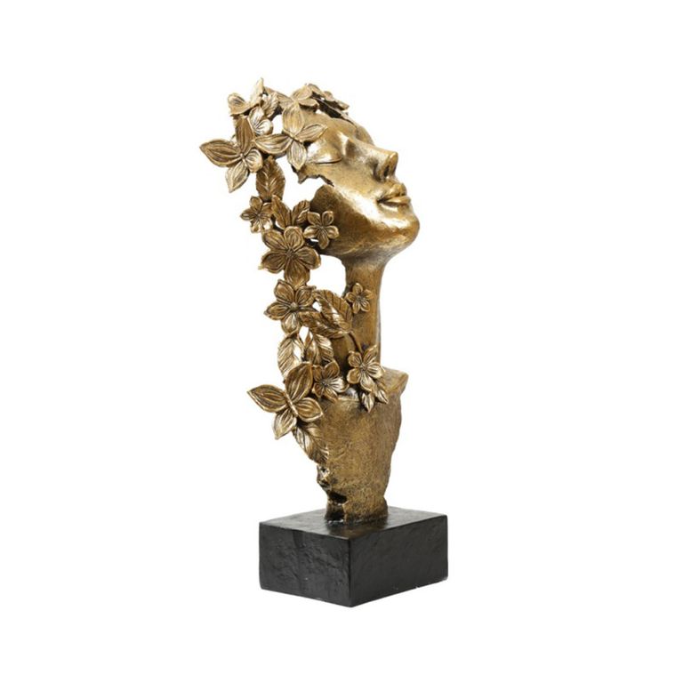Sculpture - Antique Gold Lady Face - Polyresin