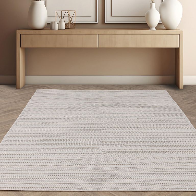Boho Camber Stripe Rug - Ivory - Sizes Available
